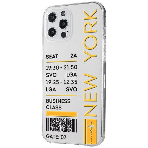 Силиконовый чехол Mcover для Apple iPhone 12 Pro Max с рисунком Билет в Нью-Йорк силиконовый чехол mcover для samsung galaxy a32 с рисунком билет в нью йорк