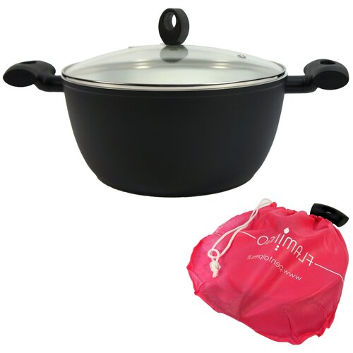 Кастрюля 24 см 4 л Flamingo Ceramika Pentolpress с керамическим покрытием