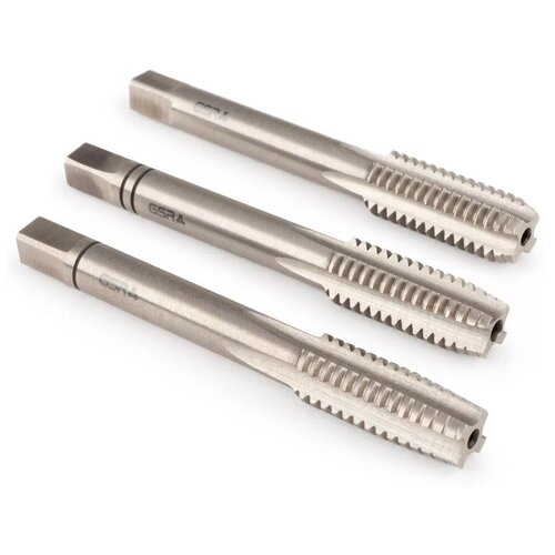 Метчики ручные для нарезания резьбы по металлу HSSE DIN 352 6H M 3 набор (3 шт) для глухих и сквозных отверстий 00107130 GSR (Германия)