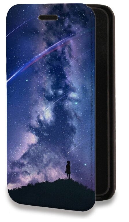 Дизайнерский горизонтальный чехол-книжка для Хуавей П Смарт 2021 / Huawei P Smart (2021) Галактика