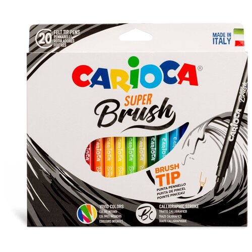 Фломастеры "Carioca" Super-brush, наконечник-кисть 20 цветов 42968