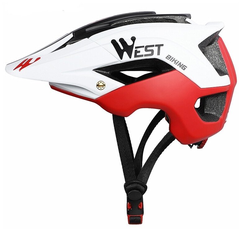 Шлем велосипедный профессиональный West Biking белый/красный