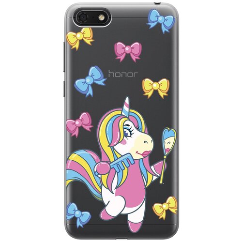 Силиконовый чехол с принтом Lady Unicorn для Honor 7A / 7S / Huawei Y5 (2018) / Y5 Prime (2018) / Хуавей У5 Прайм (2018) / Хонор 7А / 7s силиконовый чехол с принтом bye then для honor 7a 7s huawei y5 2018 y5 prime 2018 хуавей у5 прайм 2018 хонор 7а 7s