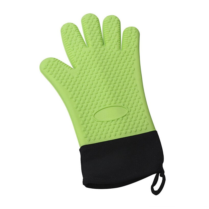 Термостойкая силиконовая перчатка. Цвет: зеленый