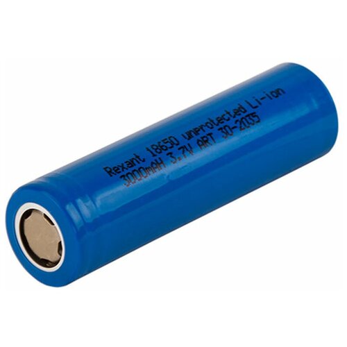 Аккумулятор Rexant 18650, unprotected, Li-ion 3000 mAH, 3.7 В аккумулятор li ion varicore 18650 vtc6 3000 mah 20a 3 7в 1шт