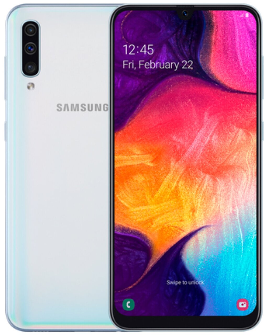 Смартфон Samsung Galaxy A50 4/64 ГБ, 2 SIM, белый