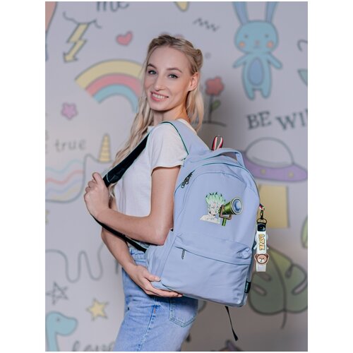 фото Рюкзак сэнку исигами / senkuu ishigami из аниме доктор стоун / dr.stone голубой redweeks