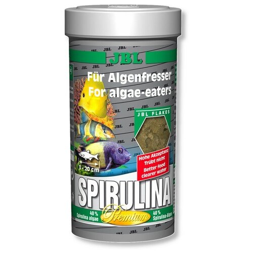 JBL Spirulina Основной корм, хлопья, 100мл(16г) для растительнояд. аквар.рыб (2 шт)