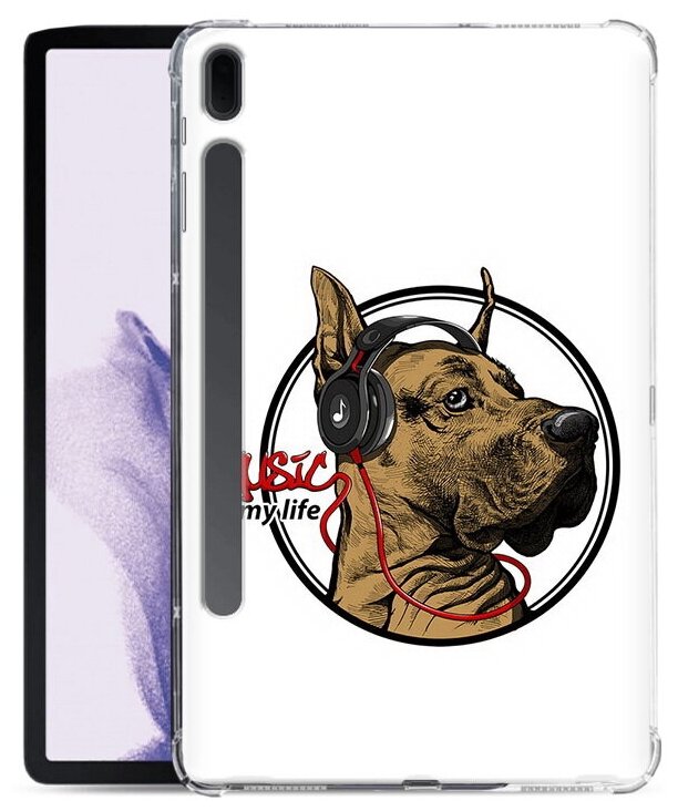 Чехол задняя-панель-накладка-бампер MyPads музыкальная собака для Samsung Galaxy Tab S7 FE 12.4 SM-T735N (2021) противоударный