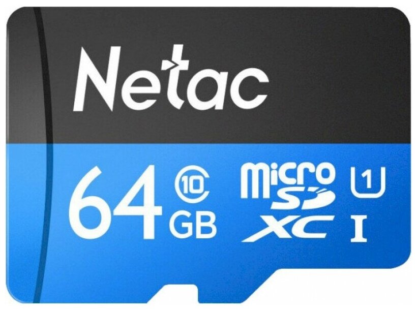 Netac microSDXC Netac 64GB NT02P500STN-064G-S P500 w/o adapter black (Черный)