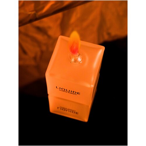 Интерьерная свеча/интерьерная/ цветное пламя/ стеклянный светильник с жидкостью (фитили, флакон с оранжевой цветопламенной жидкостью 250 мл.)