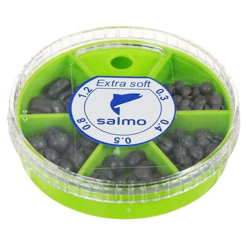 Грузила Salmo extra soft, набор №1 малый, 5 секций, 0.3-1.2 г, 60 г грузила salmo extra soft малый 5 секц 0 5 2 6г 060г набор 2
