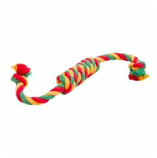 Doglike Сарделька канатная 1шт Dental Knot средняя (жёлтый-зелёный-красный) - фотография № 8