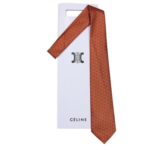Стильный красно-оранжевый галстук Celine 70376 оранжевого цвета