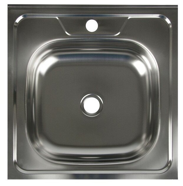 Мойка кухонная "Владикс", накладная, без сифона, 50х50 см, нержавеющая сталь 0.4 мм