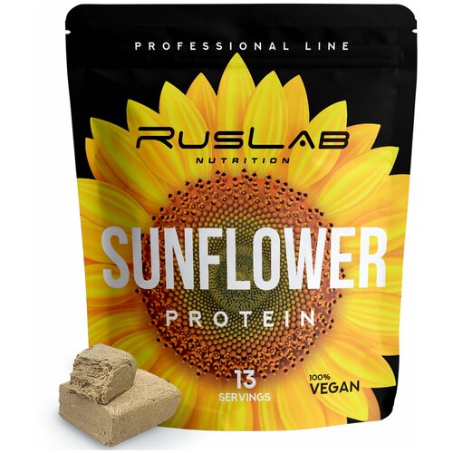 фото Sunflower protein-протеин подсолнечный,растительный протеин,веганский протеин,без гмо (416гр),вкус халва ruslabnutrition