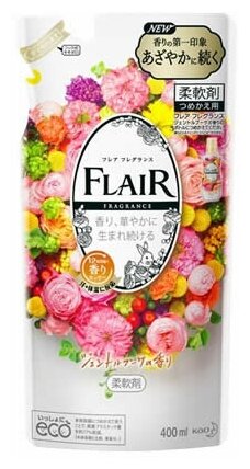 Кондиционер-ополаскиватель KAO Flair Floral Suite Арома люкс для белья аромат нежного букета сменная упаковка 400 мл