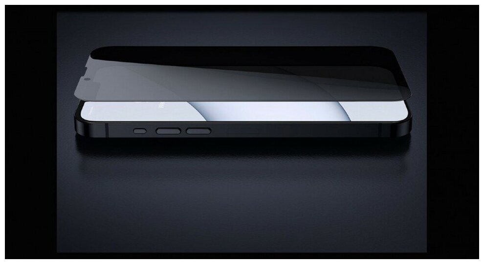 Стекло защитное Baseus для APPLE iPhone 13 Pro Max 0.3mm Full Screen Full Glass Tempered Glass Film and Anti-Spy Function 2pcs Black SGQP010801 - фото №10