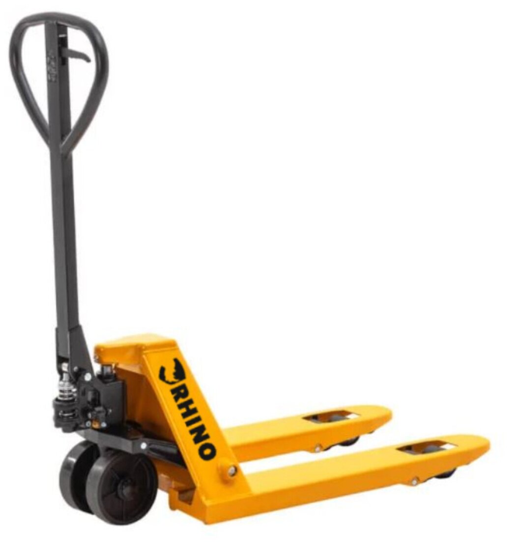 фото Гидравлическая тележка Rhino Plus с короткими вилами (г/п 2500 кг, вилы 800x550 мм, колеса полиуретан)