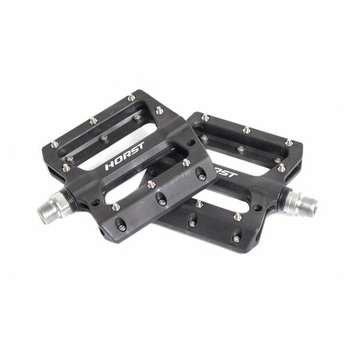 фото Педали 00-170843 нейлон. h601 широкие, ось cr-mo с 1 герм. промподш. смен. шип. 105*98*16мм, 364 г черные horst