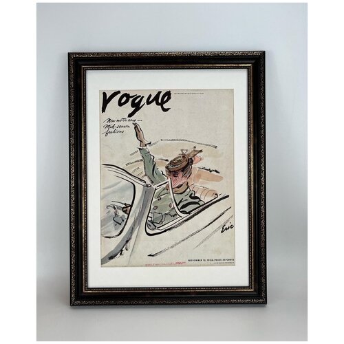 Роскошь! Оригинальная обложка журнала Vogue 1938 года в раме.