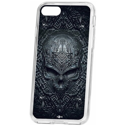 фото Чехол для apple iphone se(2020) / 8 / 7 kruche print череп техно / чехол для apple iphone / чехол с рисунком / чехол с принтом / чехол для айфон / бампер на айфон / чехол накладка для iphone / противоударная накладка для iphone / защита для iphone / защита на айфон / cиликоновый чехол для iphone / пластиковый чехол на iphone / защитный чехол для iphone кruче