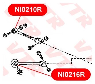 Vtr сайлентблок задней продольной тяги ni0210r