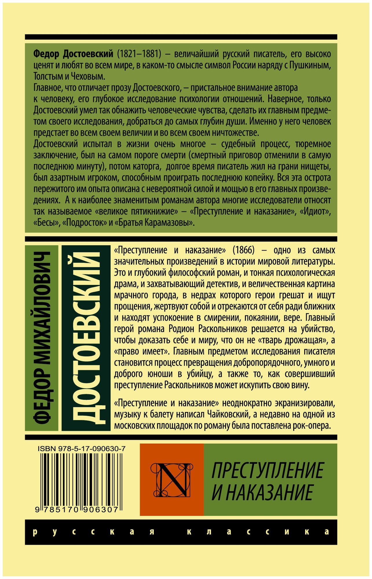 Преступление и наказание Достоевский Ф. М.