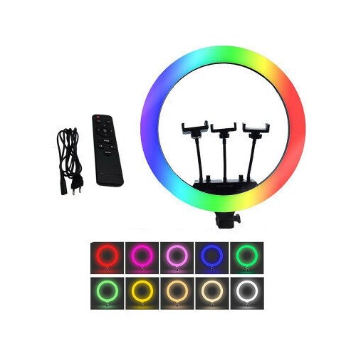 Селфи лампа кольцевая MJ18 RGB без штатива 478000₽
