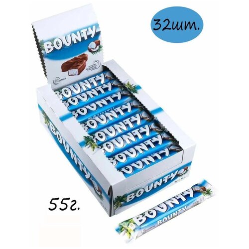 Батончик шоколадный Bounty (55г*32шт) / Баунти