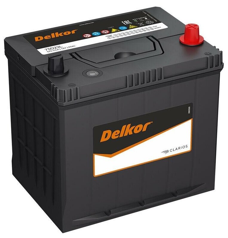 Аккумулятор Delkor 65Ач обратная полярность 75D23L