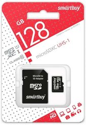 Карта памяти с адаптером Smartbuy micro SDXC 128Gb Class 10 UHS-1