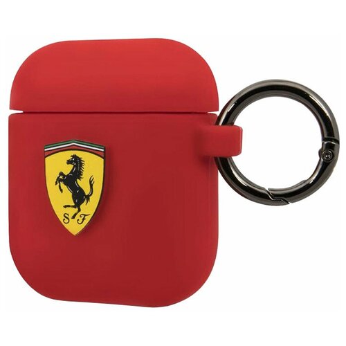 Чехол Ferrari для Airpods silicone case with ring red