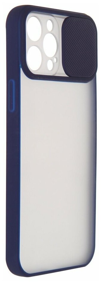 Чехол защитный TPU+PC с крышкой LuxCase для Apple iPhone 12 Pro Max, Темно-синий, 2 мм - фото №2