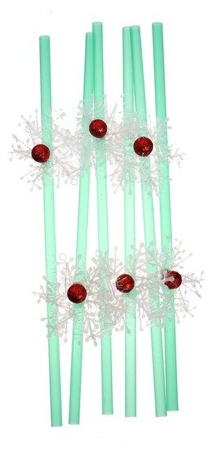 Трубочки для коктейля "Снежинки", набор, 6 шт., цвет микс - фотография № 13