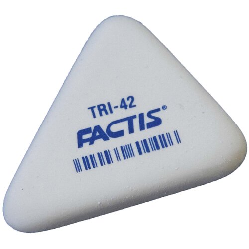 Ластик FACTIS TRI 42, комплект 100 шт., 45х35х8 мм, белый, треугольный, PMFTRI42