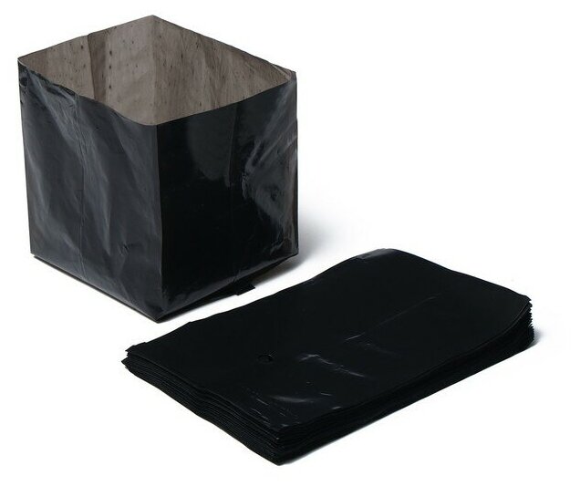 Пакет для рассады, 0.3 л, 8 x 7 см, толщина 50 мкм, с перфорацией, черный./В упаковке шт: 50