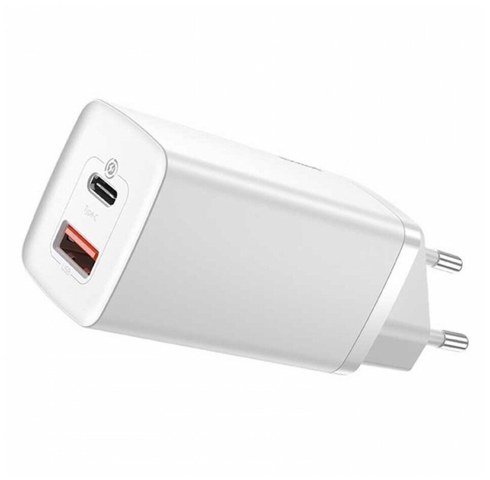 Сетевое зар. устр. Baseus GaN2 Lite Quick Charger 1USB/1C 65W (CCGAN2L-B02) белое