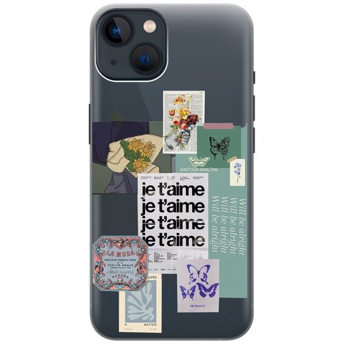 Силиконовый чехол на Apple iPhone 14 / Эпл Айфон 14 с рисунком Je Taime Stickers силиконовый чехол на apple iphone 14 эпл айфон 14 с рисунком paris stickers