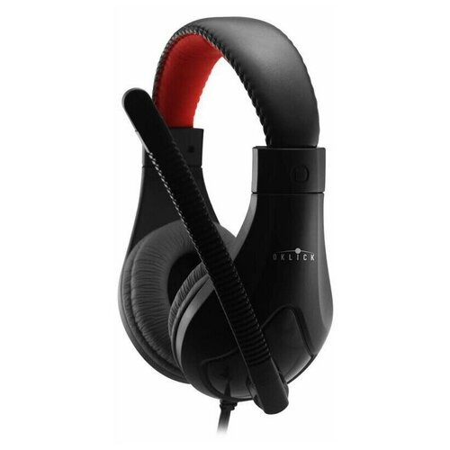 Гарнитура Oklick Black/Red (HS-L100) наушники разъем 3 5mm mini jack с микрофоном черные