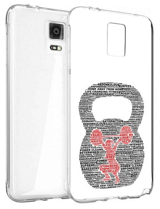 Чехол задняя-панель-накладка-бампер MyPads бодибилдинг гиря из слов для Samsung Galaxy Note 4 противоударный