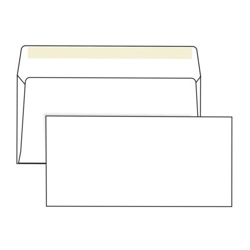Комплект 3 шт, Конверты Е65 (110х220 мм), клей, 80 г/м2, комплект 1000 шт.