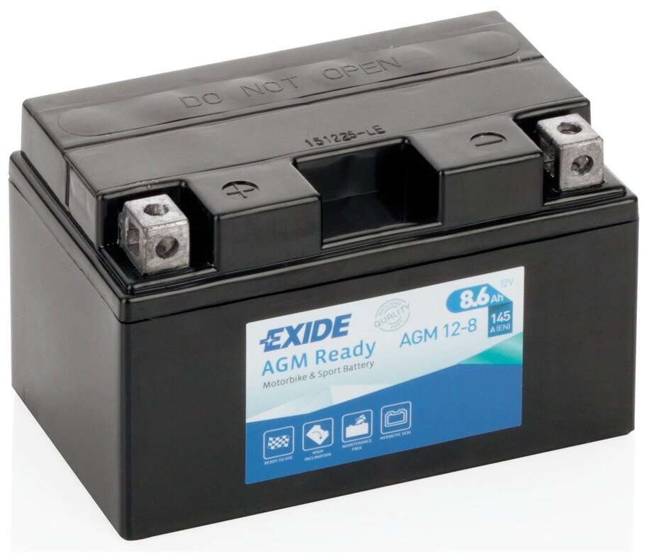 Аккумулятор Exide AGM Ready 12-8 12V 8,6Ah 145A L+