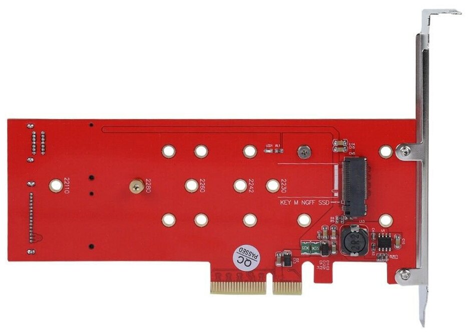 Переходник PCI-Ex4 - NGFF(M2) SSD PCI-E->M2 M key SATA->2 x M2 B key | ORIENT C298E