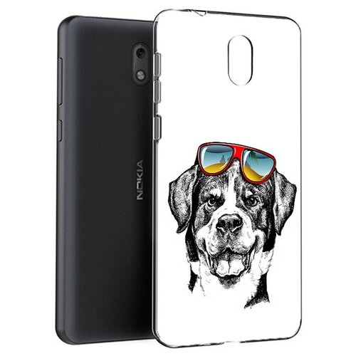 Чехол задняя-панель-накладка-бампер MyPads счастливая собака для Nokia 2.1 противоударный
