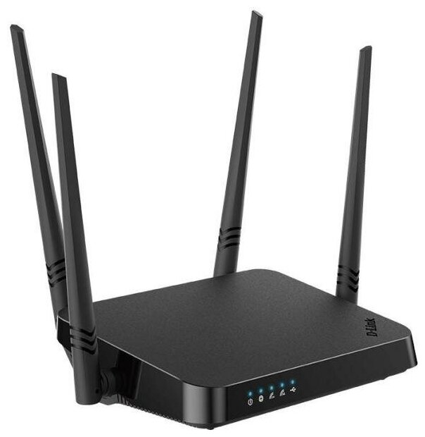 Wi-Fi роутер D-Link DIR-825/RU/I1A 802.11aс 867Mbps 2.4 ГГц 5 ГГц 4xLAN USB LAN черный