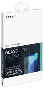 Фото Защитное стекло Deppa для iPhone 13 Mini 2,5D Full Glue (арт.62789)