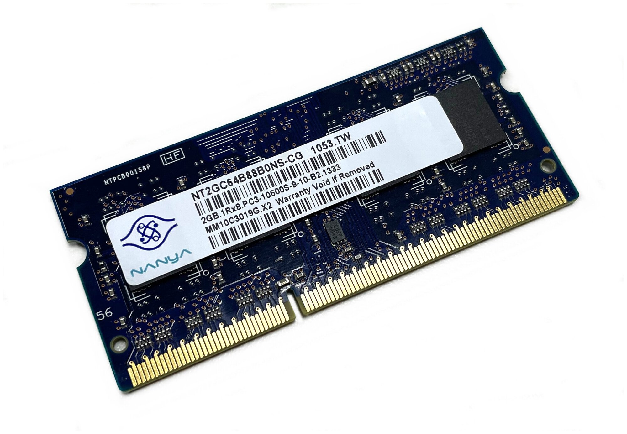 Оперативная память DDR3 2Gb 1333 Mhz Nanya NT2GC64B88B0NS-CG PC3-10600S So-Dimm для ноутбука