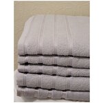 Банное полотенце 70*140 турецкого производство 100% хлопок, цвет серый. полотенце имеет оптимальную плотность 450 гр - изображение