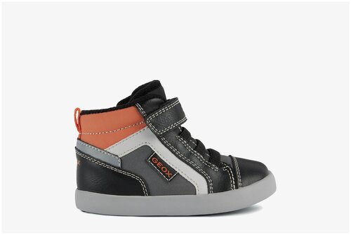 ботинки GEOX для мальчиков B GISLI BOY цвет чёрный/оранжевый, размер 25